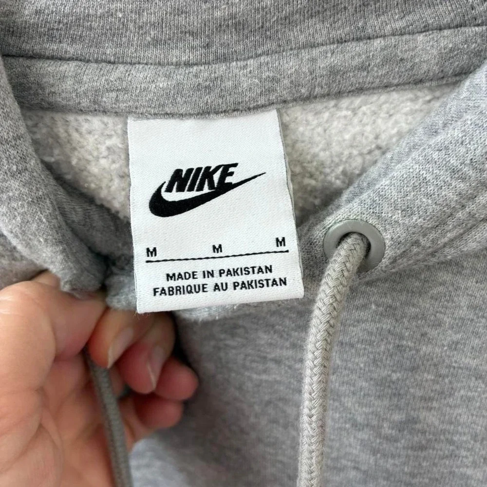 Nike grey cotton hoodie with‎ embroidered swoosh Size M